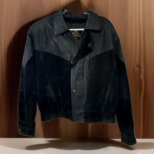 Vintage Byrnes Baker Suede Leather Jacket XL 80s Rocker Western Gothic  Retro